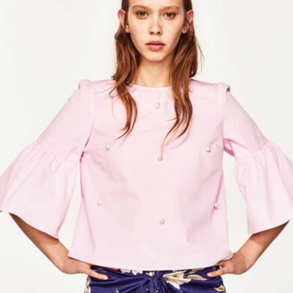 Zara Pink Pearl Top